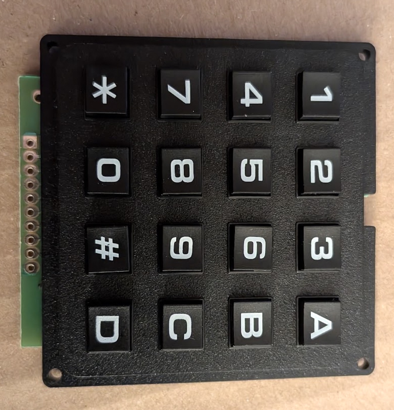The keypad, front